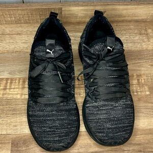 PUMA IGNITE FLASH EVOKNIT Black Running Athletic Shoes Women's 7.5